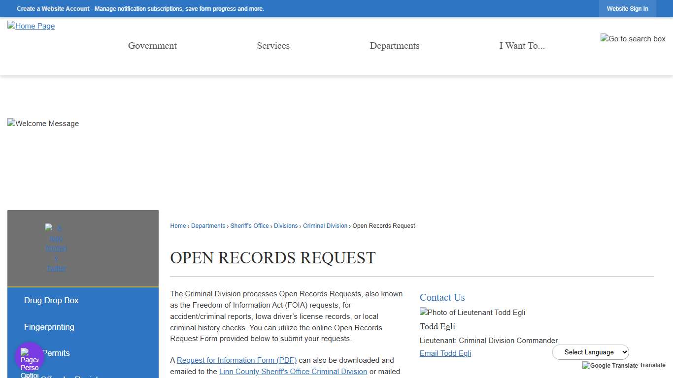 Open Records Request | Linn County, IA - Official Website